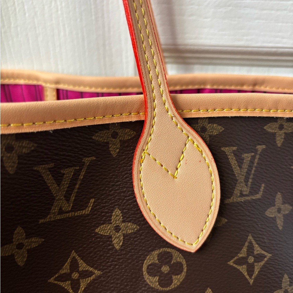 Designer Inspired brown Monogram coated canvas Tote - Brown with Tan Trim - Picture 3 of 16